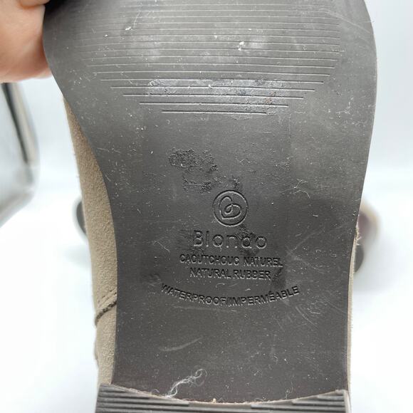 Blondo Women's Saddie Waterproof Buckle Heeled Ankle Boots Tan Suede Size 10 - Picture 8 of 13